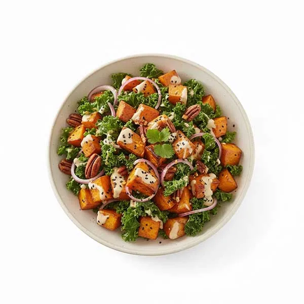 Maple Sweet Potato Salad with Tahini Dressing